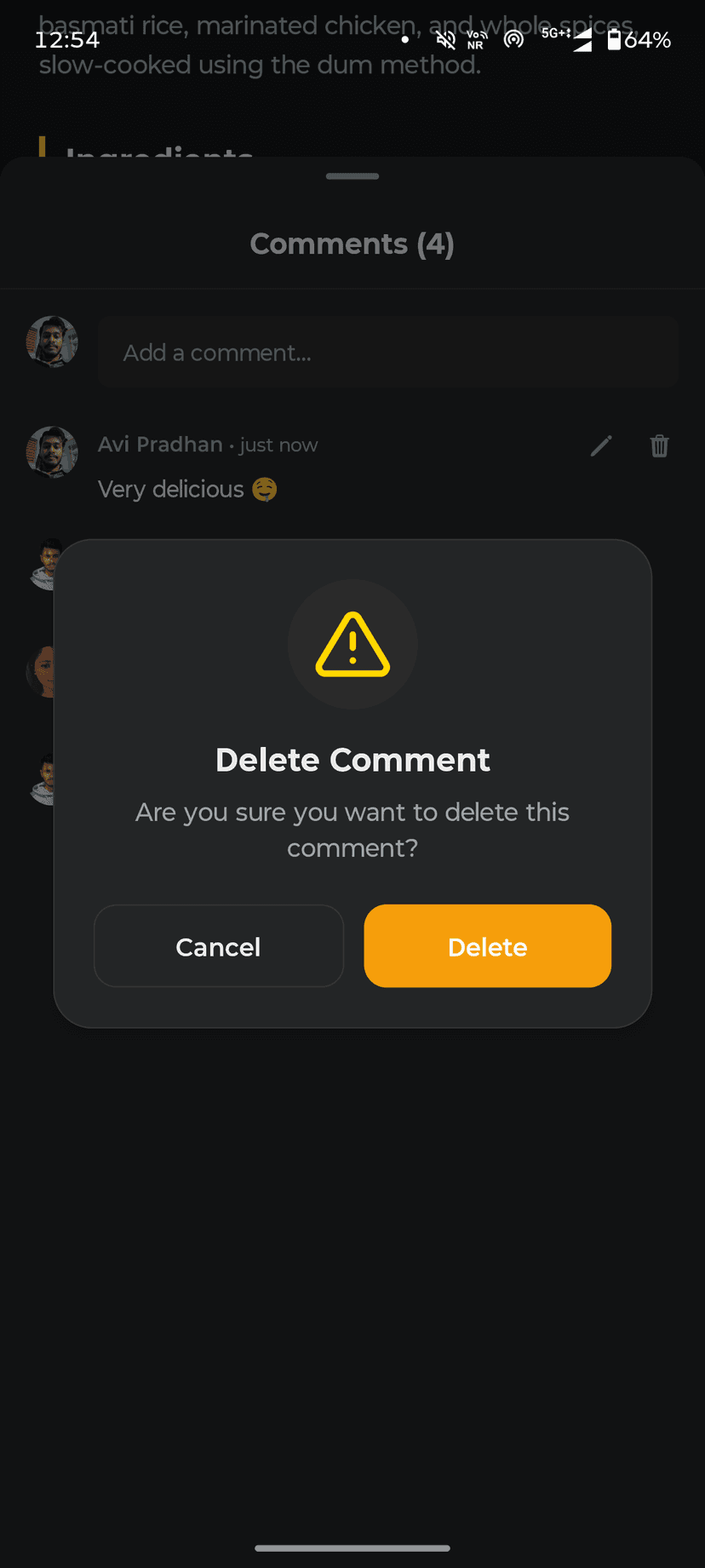 Delete Comment